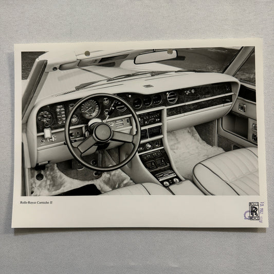 Rolls Royce Corniche II Interior Car Factory Press Photo Photograph