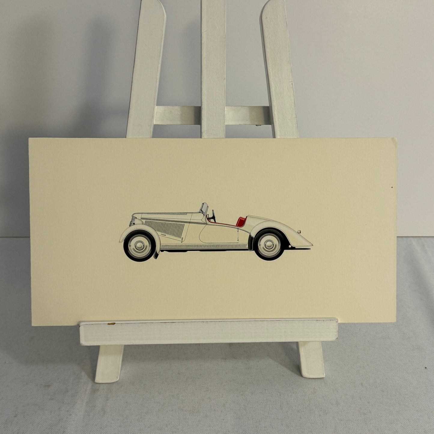 1935 Adler Trumpf Junior Sport Car Illustration Art Drawing Hand Drawn Vintage