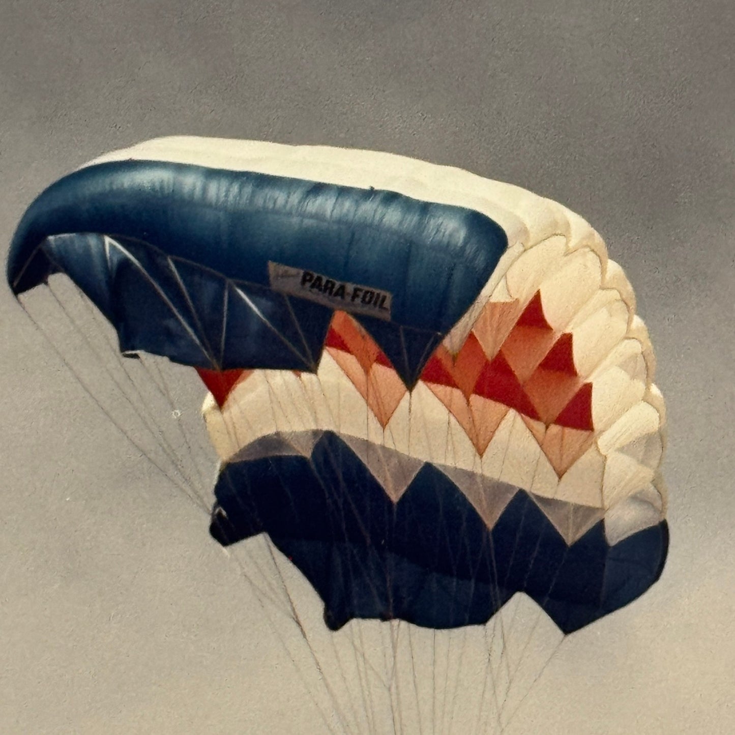 Vintage Skydiving Parachute Photo Large Format Aviation Photograph 1970s-80s