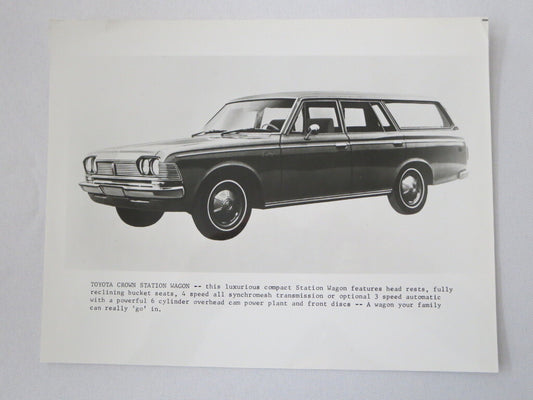 Vintage Toyota Crown Station Wagon Factory Press Photo Photograph Image 