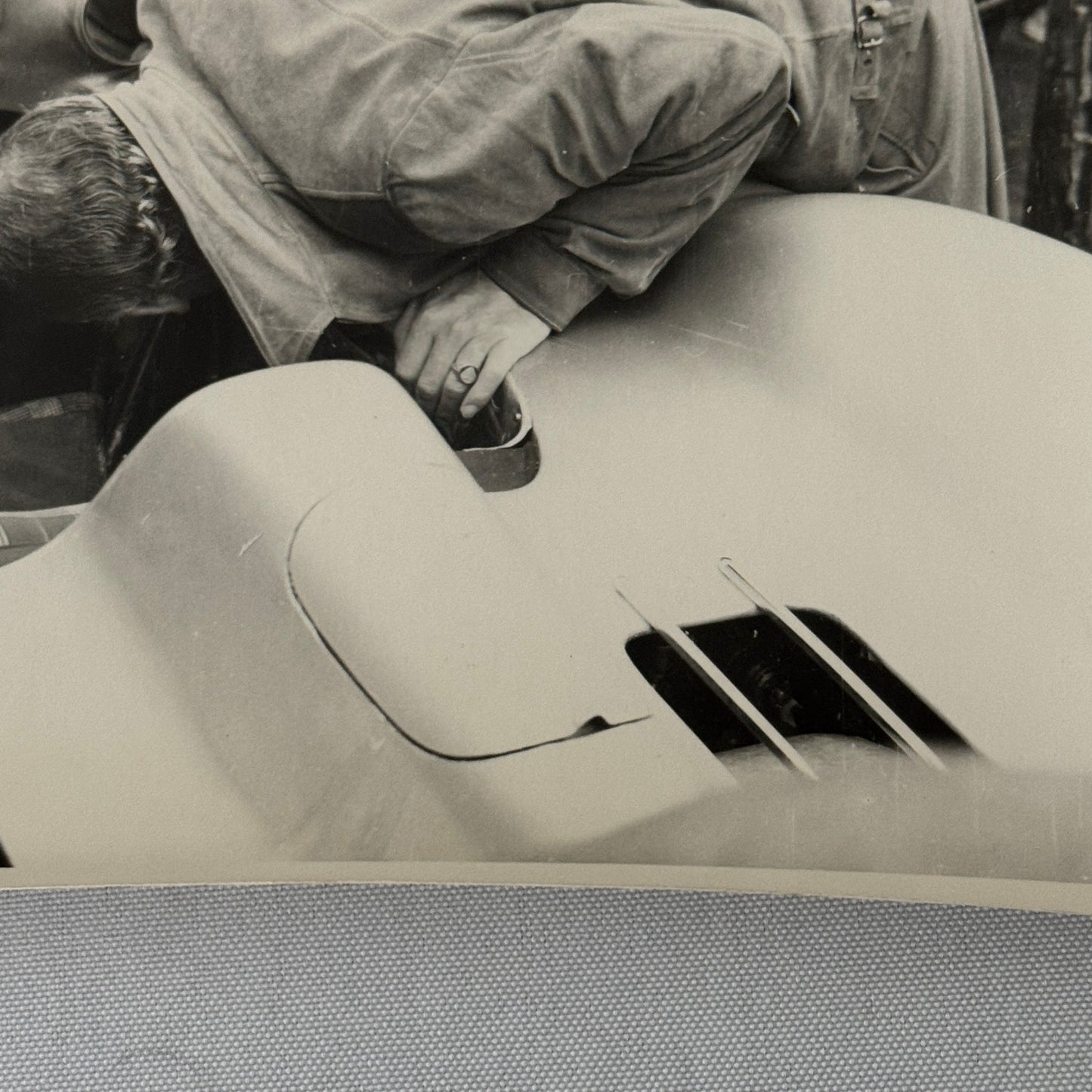 Vintage Racing Photo Photograph 1955 British Grand Prix Mercedes Benz W196 Car