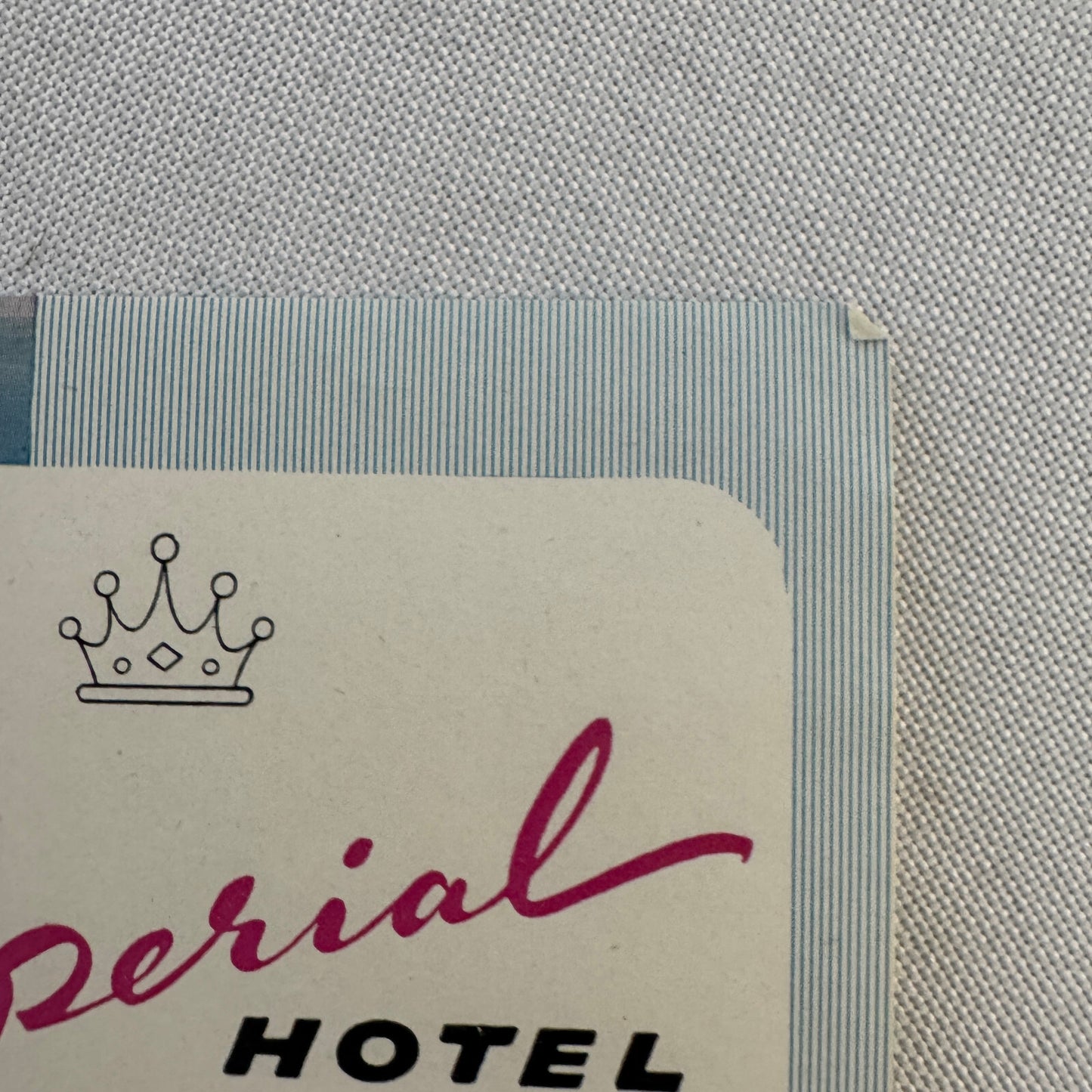 Vintage Hotel Travel Luggage Label The Imperial Hotel Torquay UK British English
