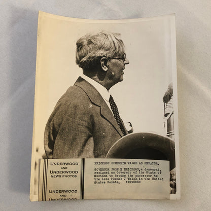 Press Photo Photograph Senator John E Erickson of Montana Underwood Photo