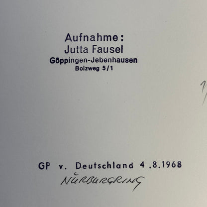 Vintage Racing Photo Jean-Pierre Beltoise JP Beltoise Driver 1968 German GP