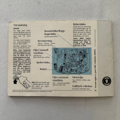 1988 Saab 900 Owners Manual Instruction Guide Book Combi Cabriolet SWEDISH TEXT