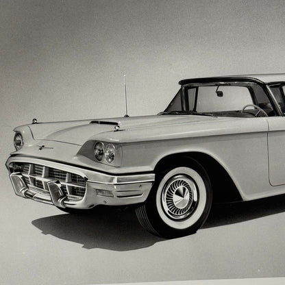 Vintage 1960 Ford Thunderbird Car Automobile Photo Photograph Modern Print