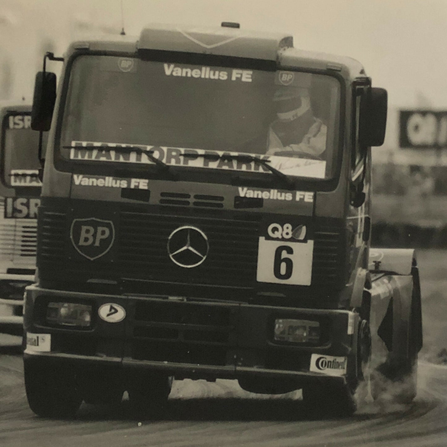Vintage Mercedes Benz Truck Racing Press Photo Photograph Mantorp Park Sweden 