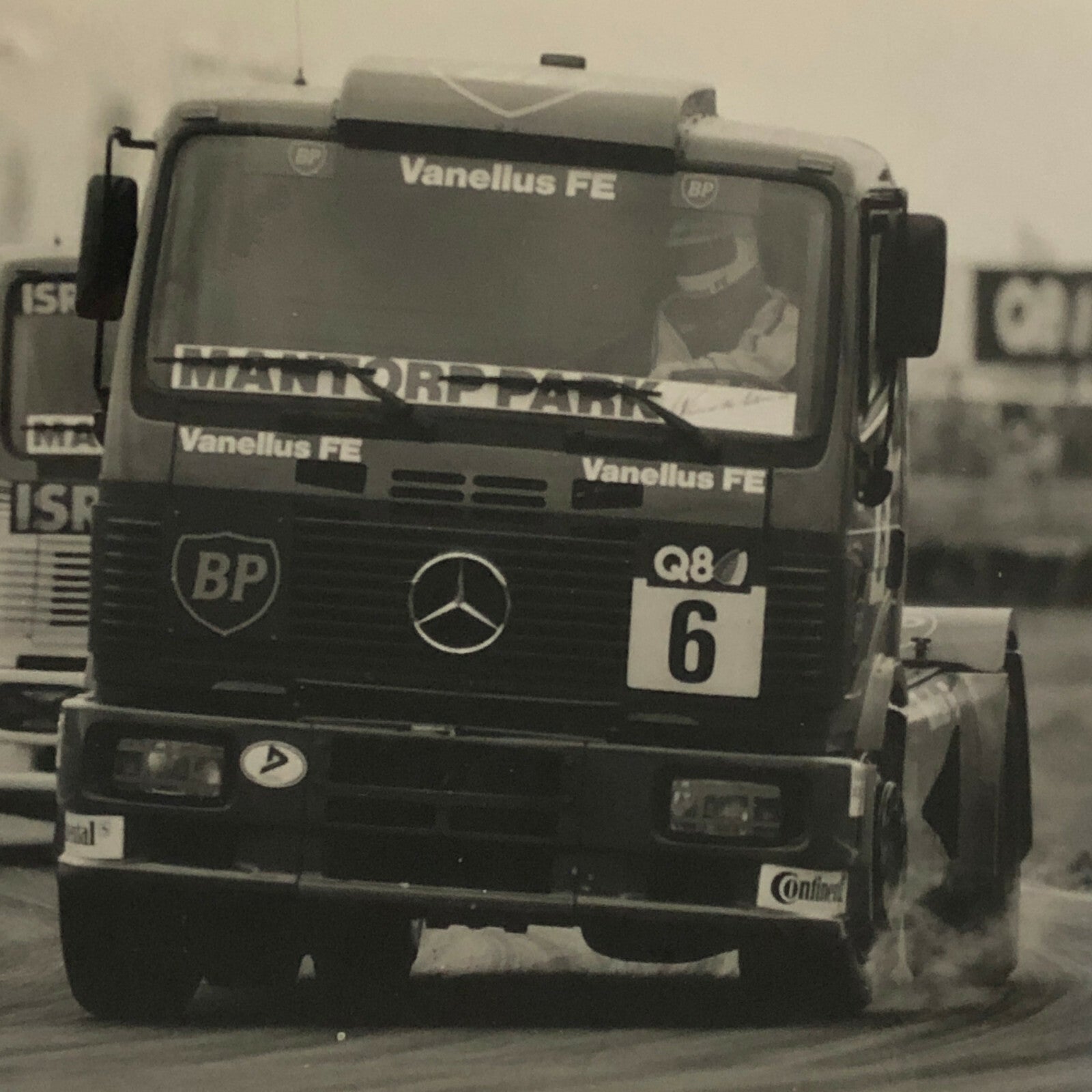 Vintage Mercedes Benz Truck Racing Press Photo Photograph Mantorp Park Sweden 