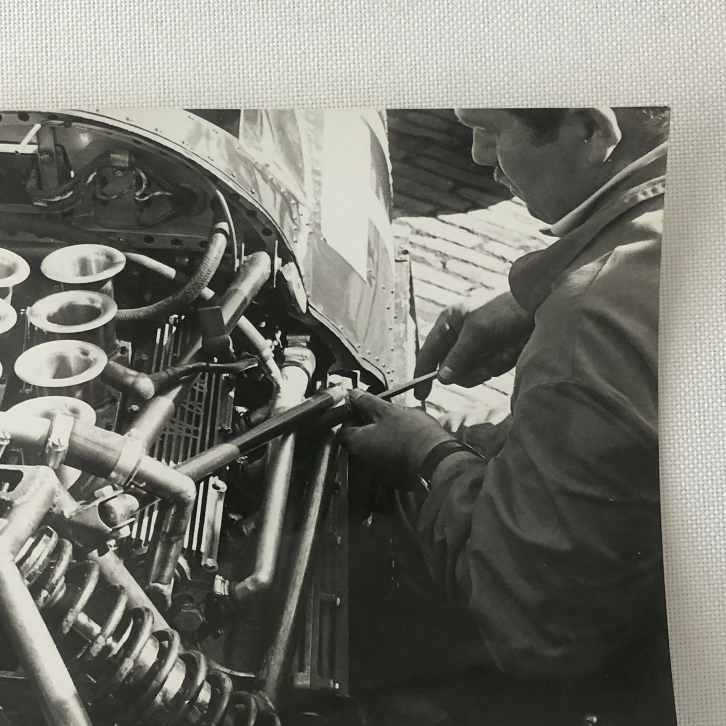 Vintage Racing Car Engine Photo Photograph Print Motorsport