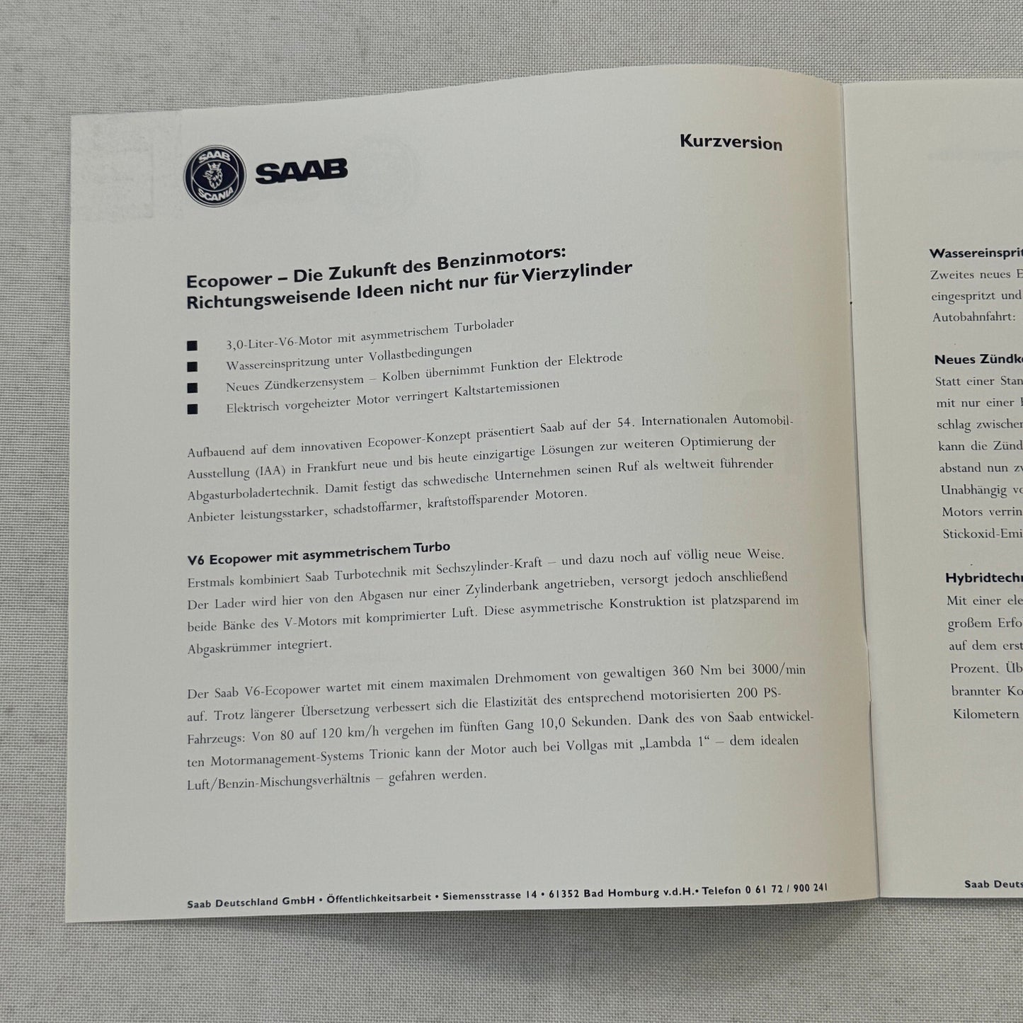 1996 Saab Factory Press Kit Photos Saab 900 Saab 9000 German Text