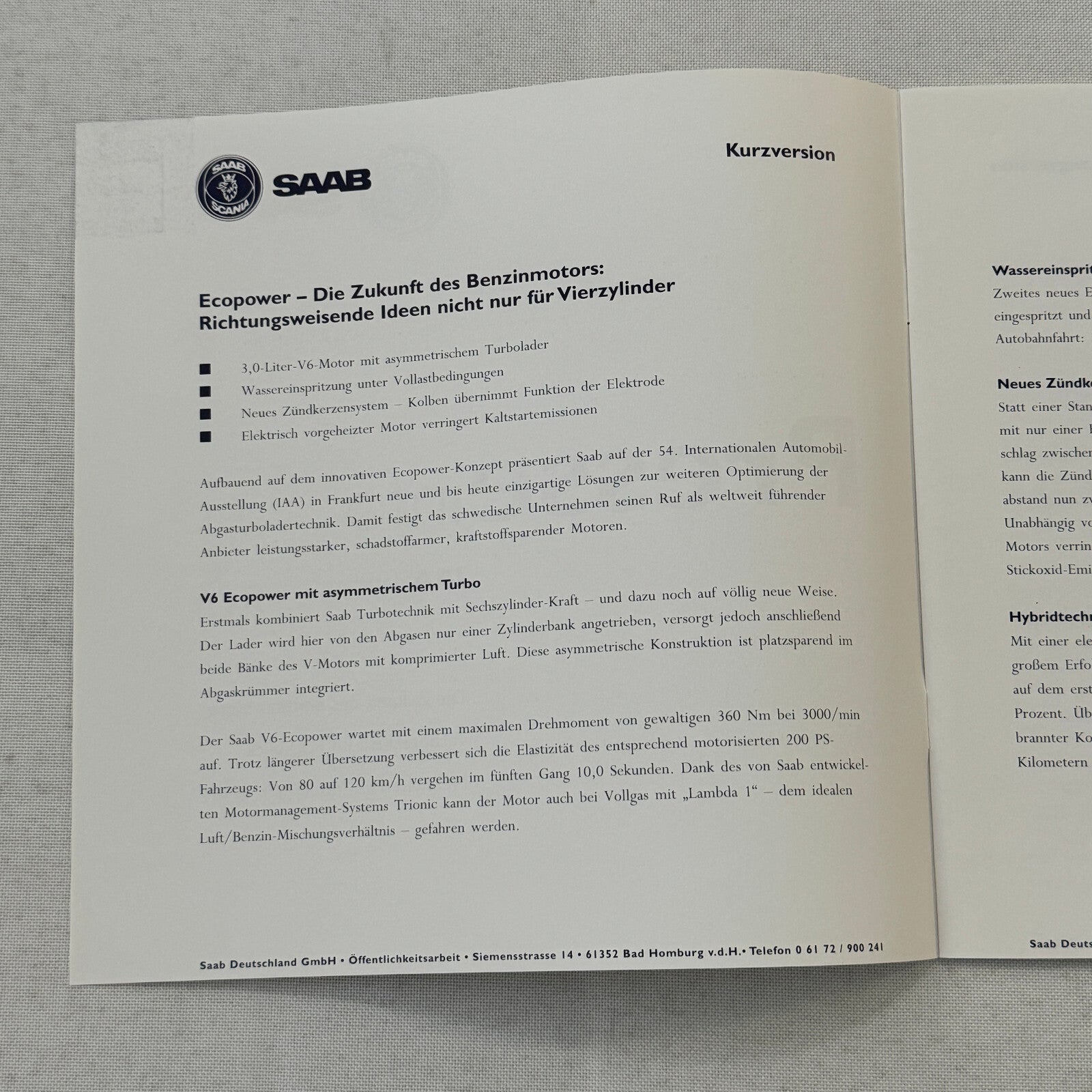 1996 Saab Factory Press Kit Photos Saab 900 Saab 9000 German Text