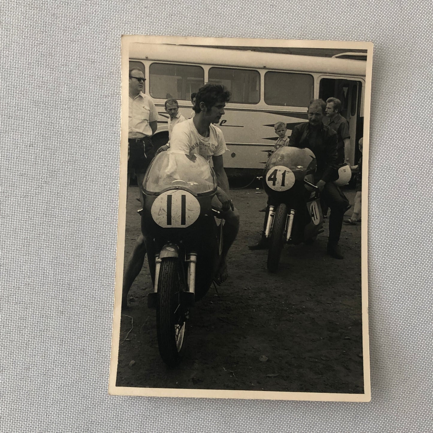 Vintage Motorcycle Racing Photo photograph Bike Rider Steve Ellis Billy Anderson