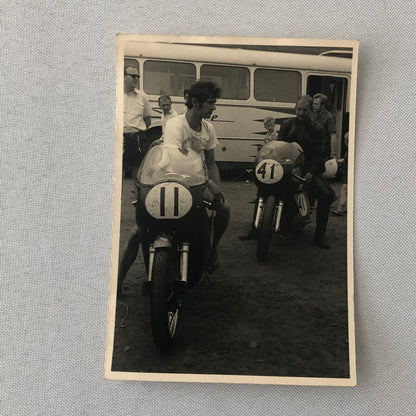 Vintage Motorcycle Racing Photo photograph Bike Rider Steve Ellis Billy Anderson
