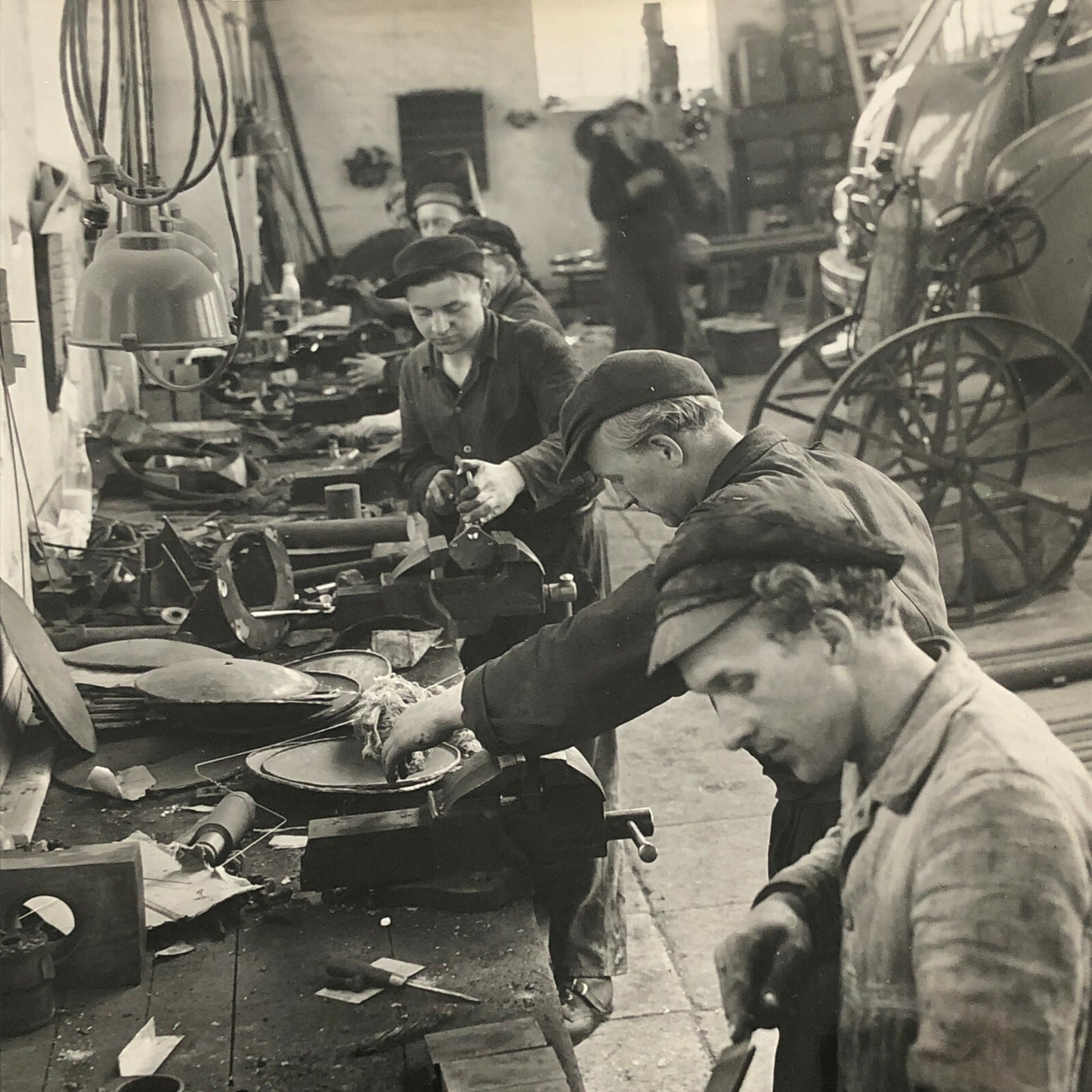 Antique Vintage Photograph of a Factory with Workers - Denmark Ergo Trailer