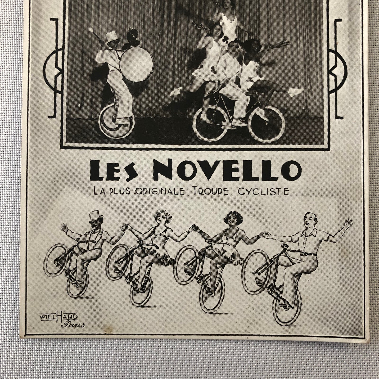 Circus Bicycle Performer Vintage Postcard Post Card Lot of 2 Les Novello French