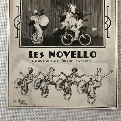 Circus Bicycle Performer Vintage Postcard Post Card Lot of 2 Les Novello French