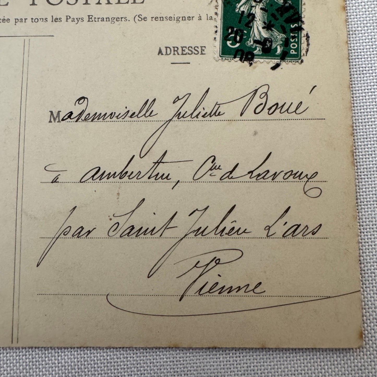 Vintage Zeppelin Airship Dirigible Postcard Post Card French Patrie 1908 Posted