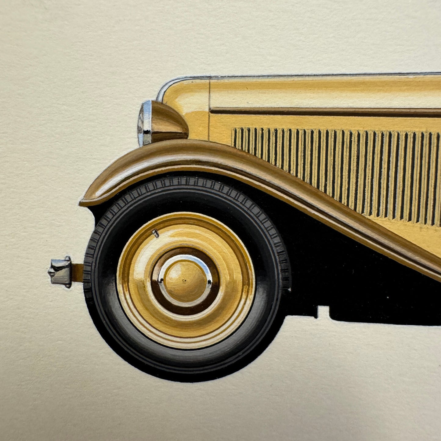 1934 Adler Trumpf Cabriolet Car Automobile Illustration Art Drawing Hand Drawn