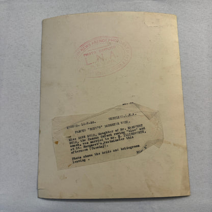 1933 Wedding Press Photo Photograph British Oxford Rowing Coach Daughter