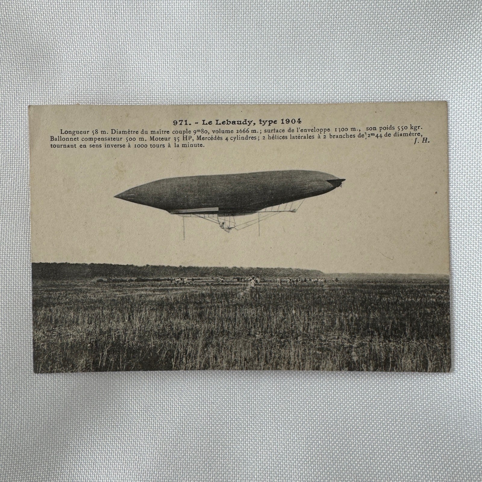 Vintage Zeppelin Airship Dirigible Postcard Post Card French Le Lebaudy