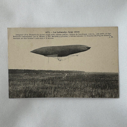Vintage Zeppelin Airship Dirigible Postcard Post Card French Le Lebaudy