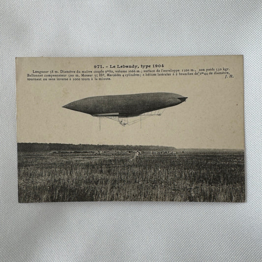 Vintage Zeppelin Airship Dirigible Postcard Post Card French Le Lebaudy