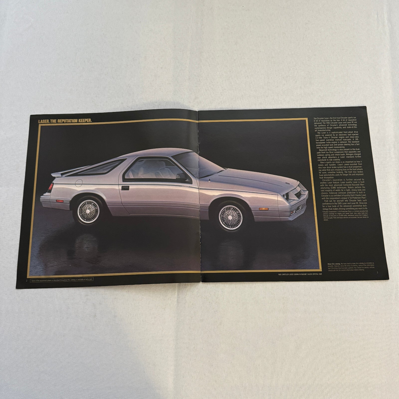1986 Chrysler Laser Sports Car Sales Brochure Catalog Advertising XE