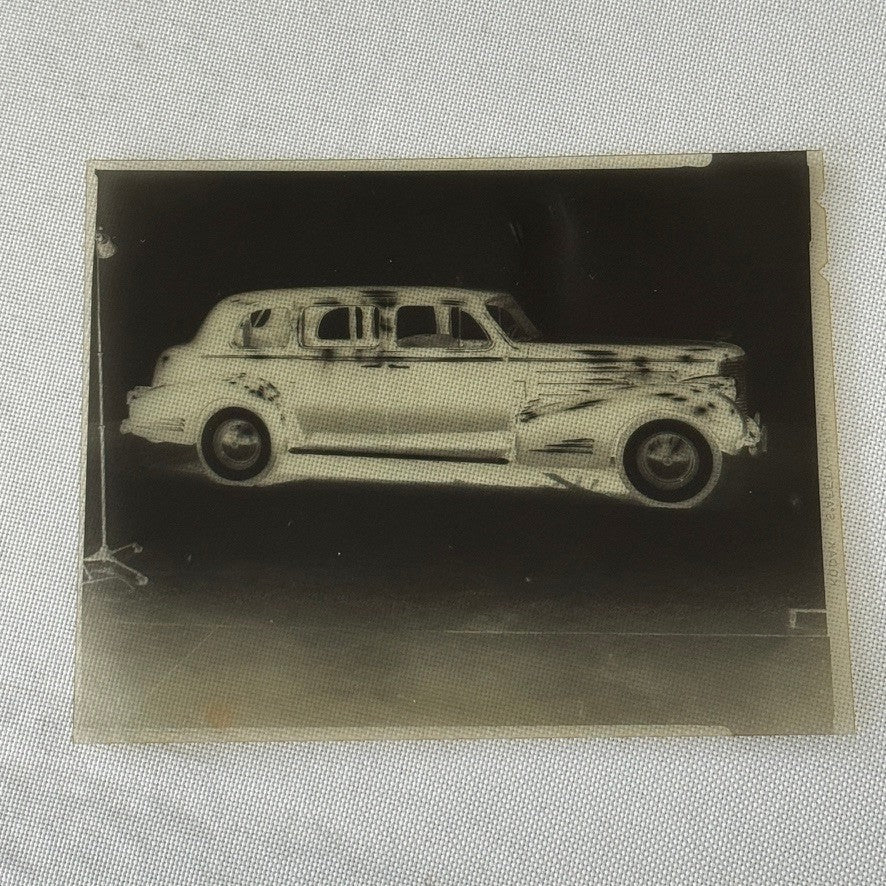 Vintage Cadillac Car Photo NEGATIVE with Print Automobile
