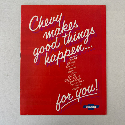 1982 Chevrolet Car Brochure Catalog Camaro Corvette Citation Monte Carlo +