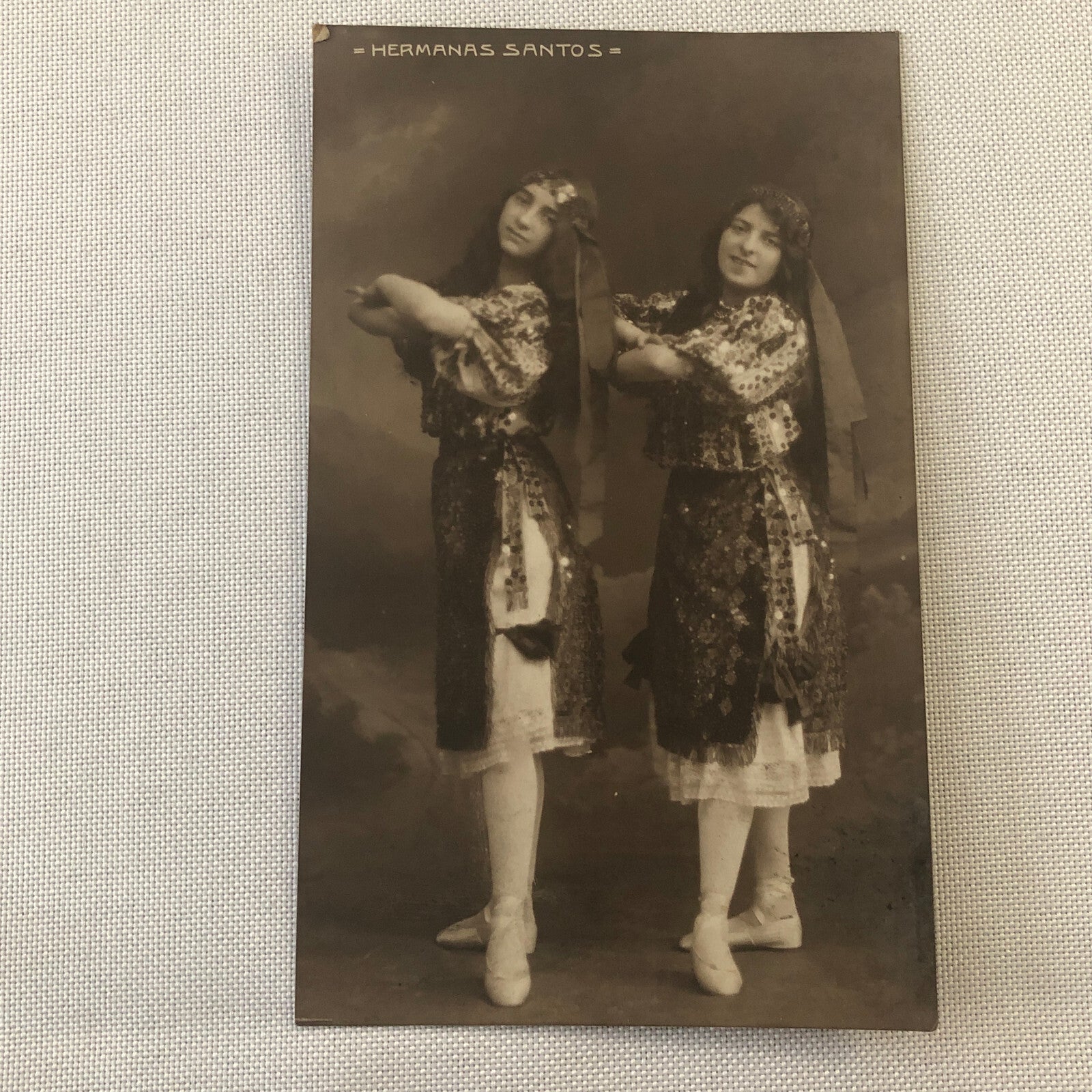 Circus Performer Women Dancers Acrobats Real Photo Postcard RPPC Hermanas Santos