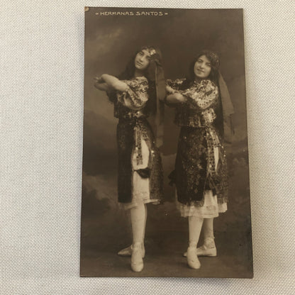 Circus Performer Women Dancers Acrobats Real Photo Postcard RPPC Hermanas Santos