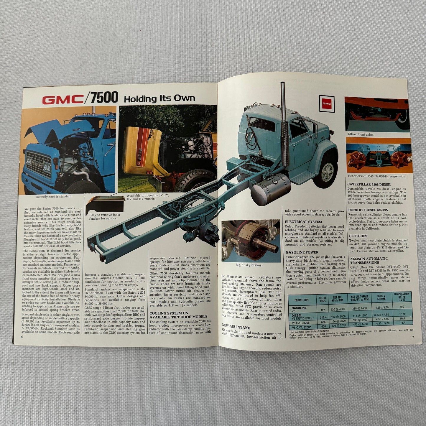 GMC 7500 Series Truck Sales Brochure Catalog Advertising Vintage