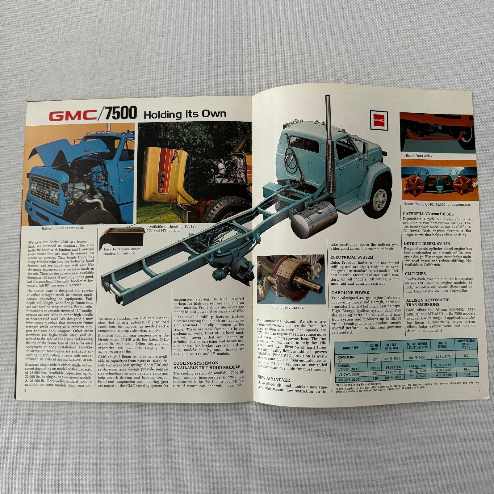 GMC 7500 Series Truck Sales Brochure Catalog Advertising Vintage