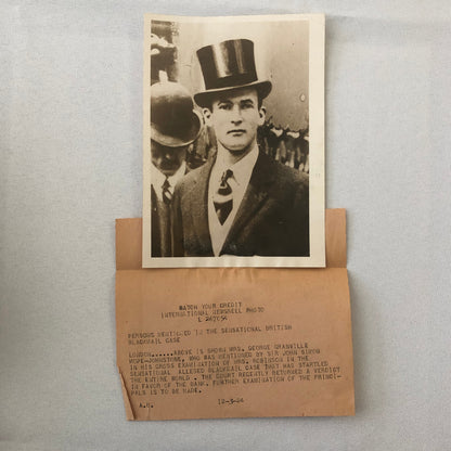 Press Photo Photograph London Crime Scandal Blackmail Case 1924