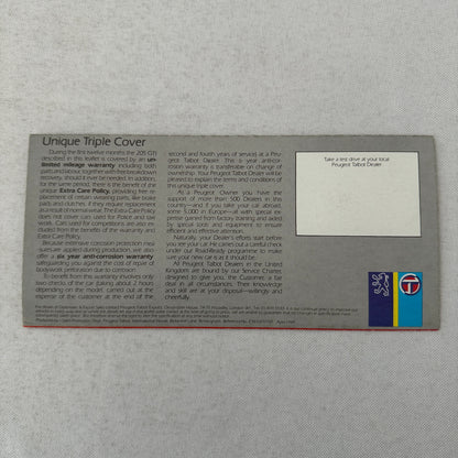 Peugeot 205 GTI Car Sales Brochure Catalog Hot Hatch 1984 UK