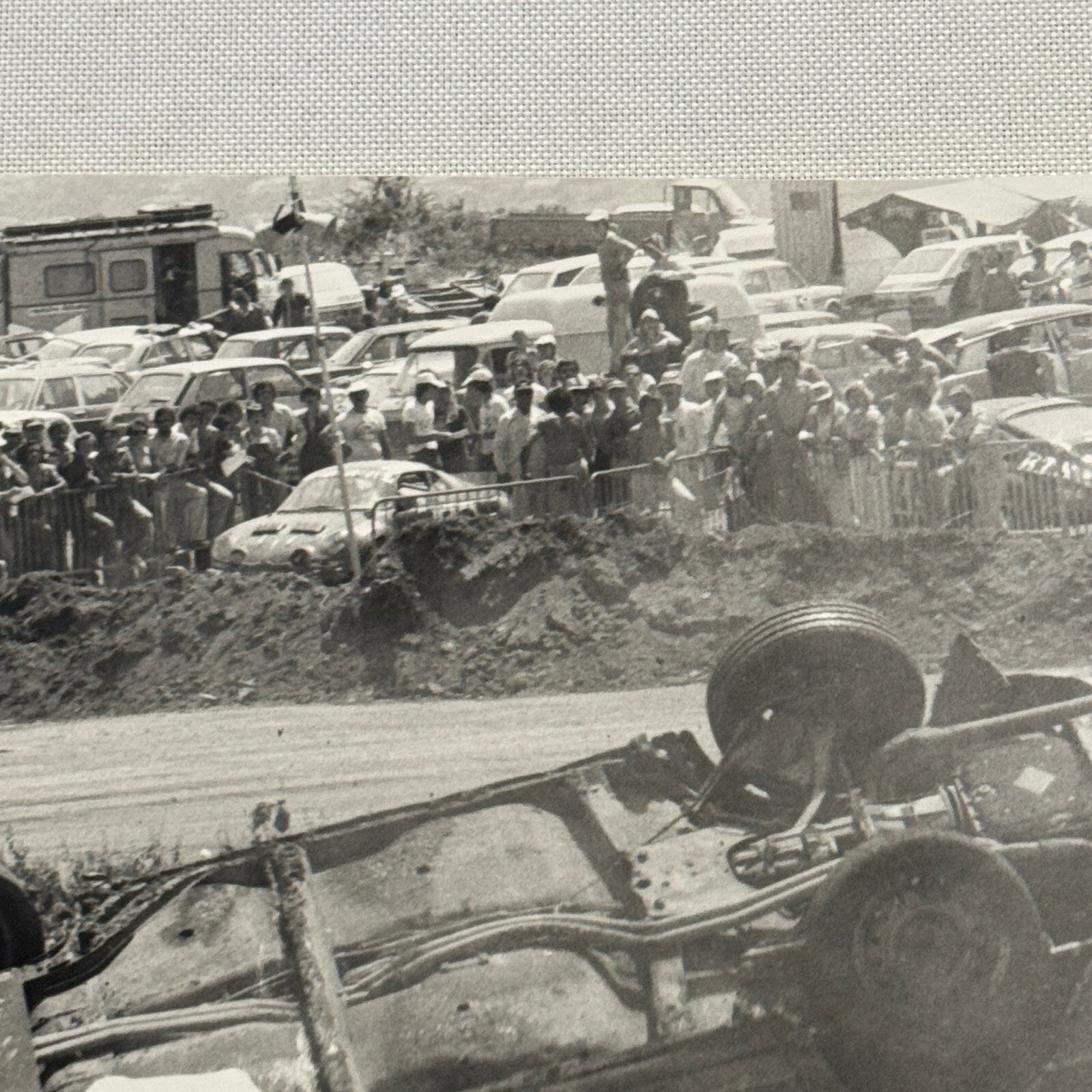 Vintage Racing Car Crash Wreck Rally Photo Photograph Print DPPI Press Photo