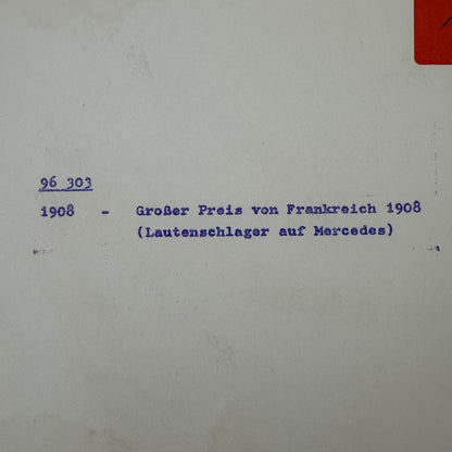 1908 Mercedes Benz Grand Prix Racing Car Photo Photograph Print Vintage