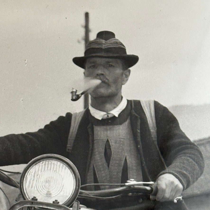 Vintage Motorcycle Bike Sidecar Photo Photograph Men with Goat Germany