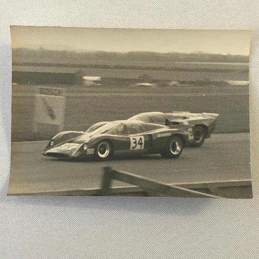 Vintage Racing Photo Photograph Print - 1970 Thruxton Chevron B16 Brian Redman 