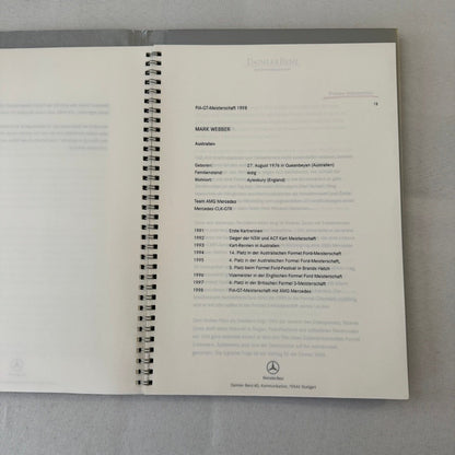 1998 Mercedes CLK GTR GT Racing Press Kit Photos Mark Webber Driver GERMAN