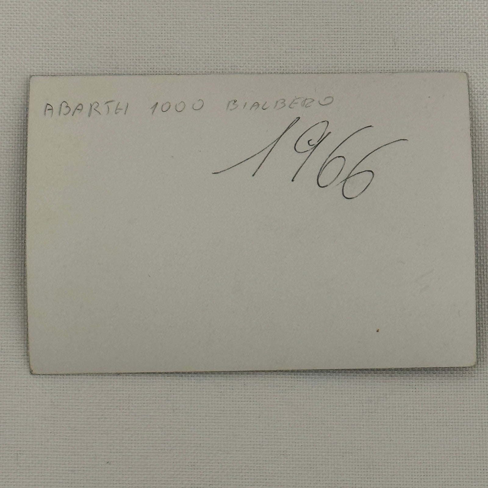 Abarth 1100 Bialbero Photo Vintage Photograph Racing Motorsport