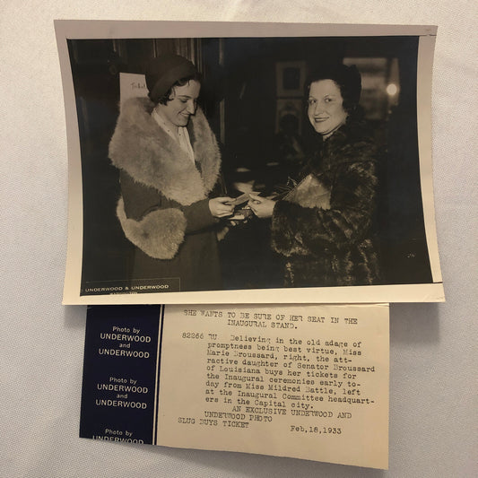 Press Photo Photograph FDR Franklin Roosevelt Inauguration Ball 1933 Underwood
