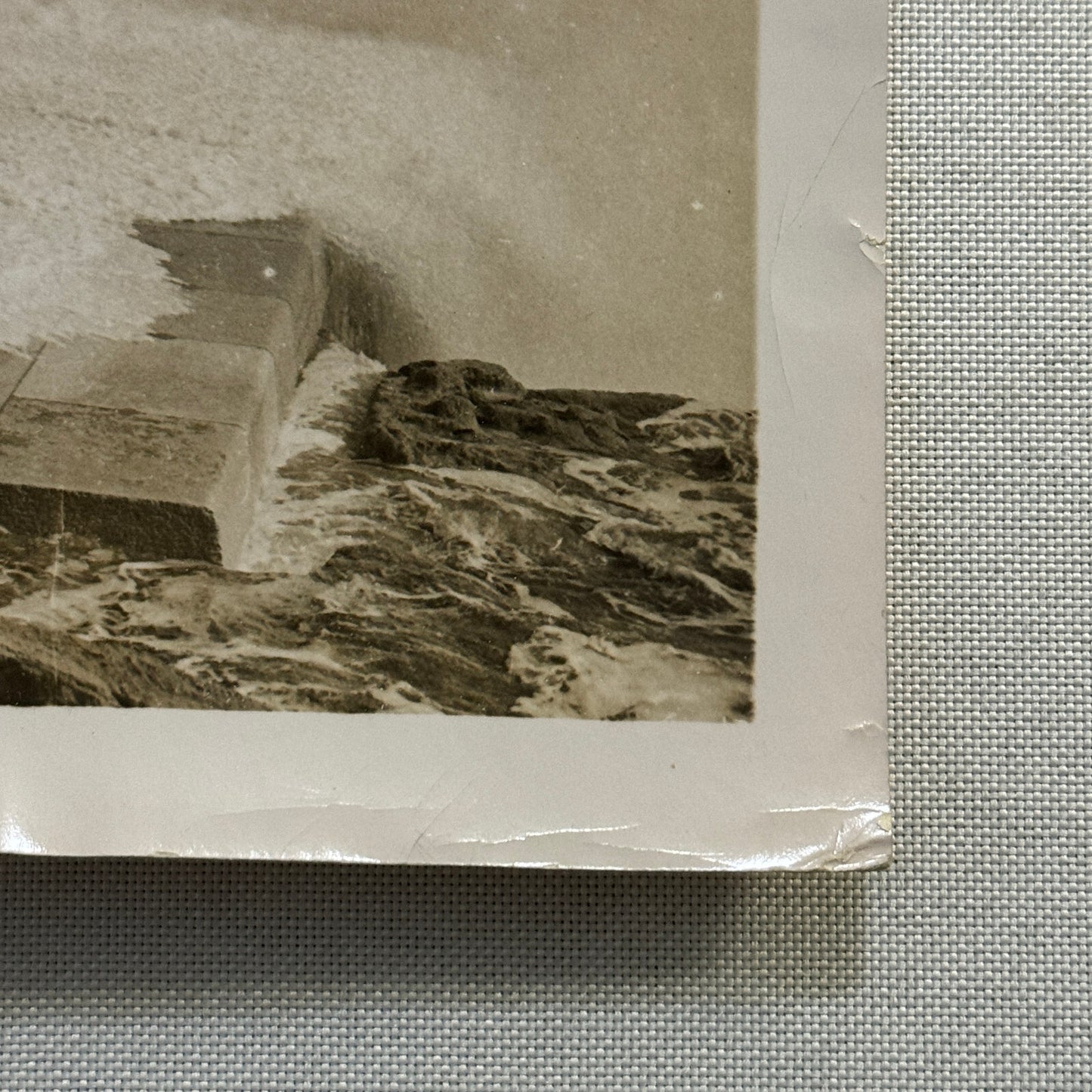 1933 Press Photo Photograph Large Storm in Malta Lighthouse Light House