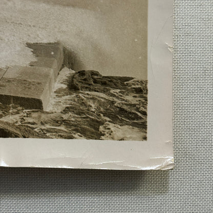 1933 Press Photo Photograph Large Storm in Malta Lighthouse Light House