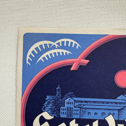 Vintage Travel Luggage Label Hotel Wittelsbach Oberammergau German Germany