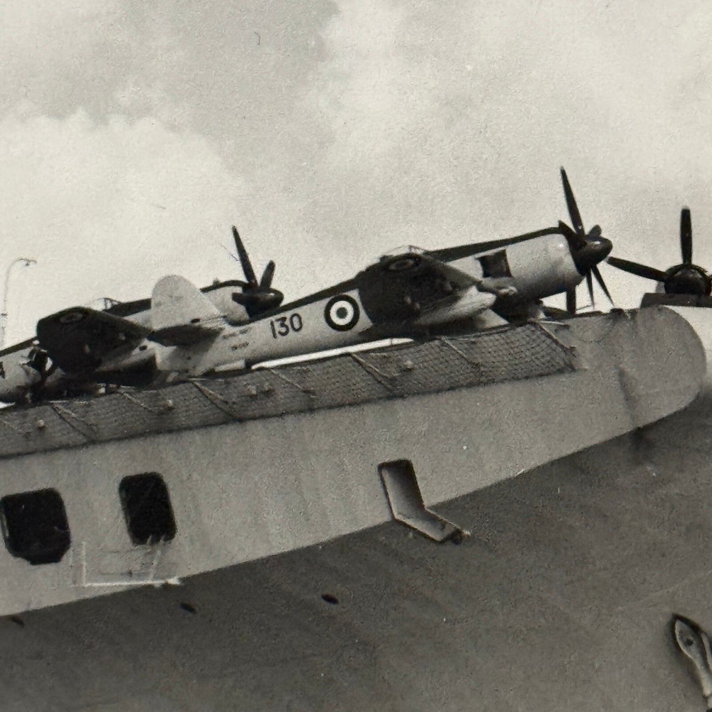 Vintage Military Ship Boat Photo Photograph Print HMS Theseus Aircraft Carrier
