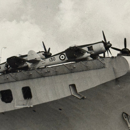 Vintage Military Ship Boat Photo Photograph Print HMS Theseus Aircraft Carrier
