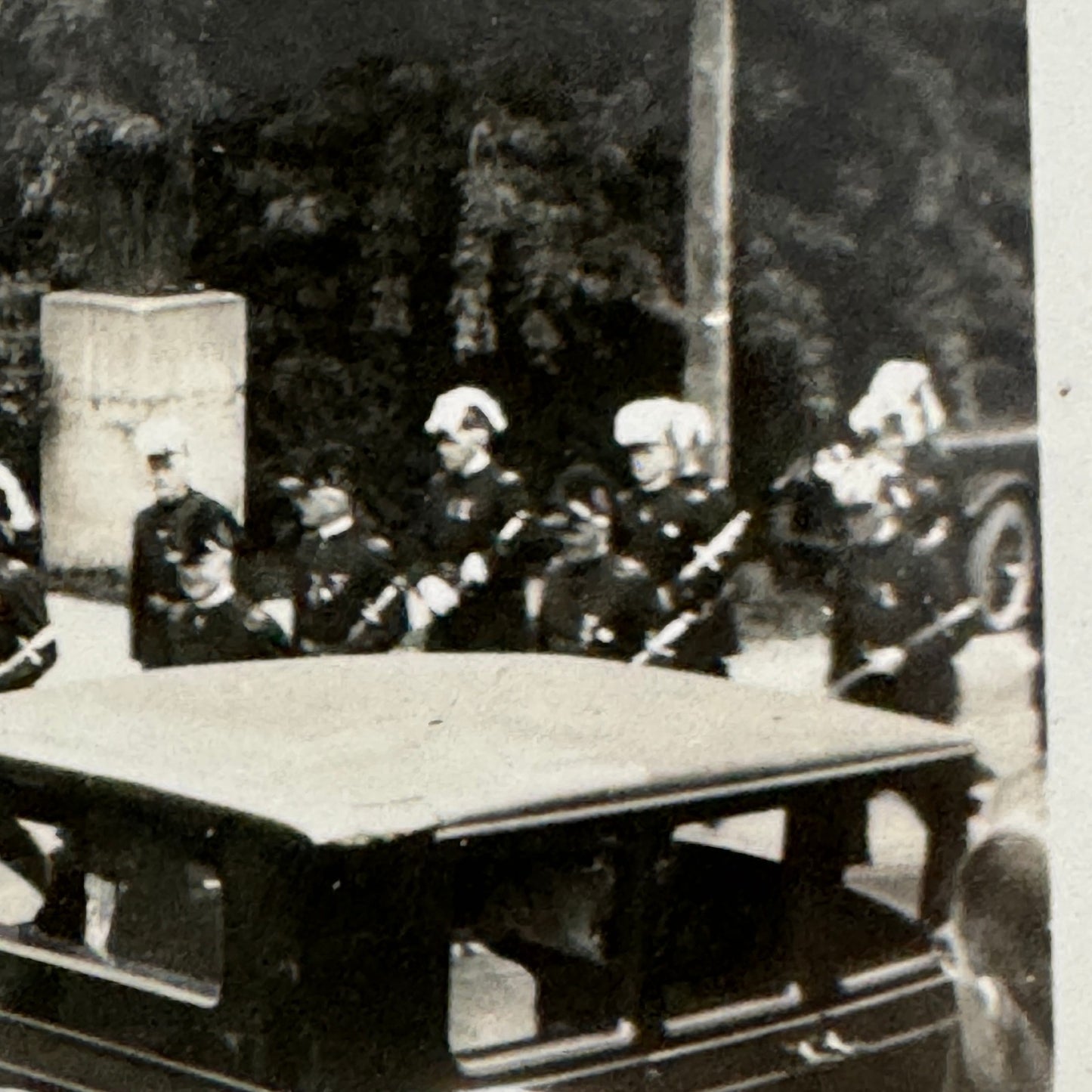 Vintage Car Photo Photograph Print People in Uniform with Automobiles Military