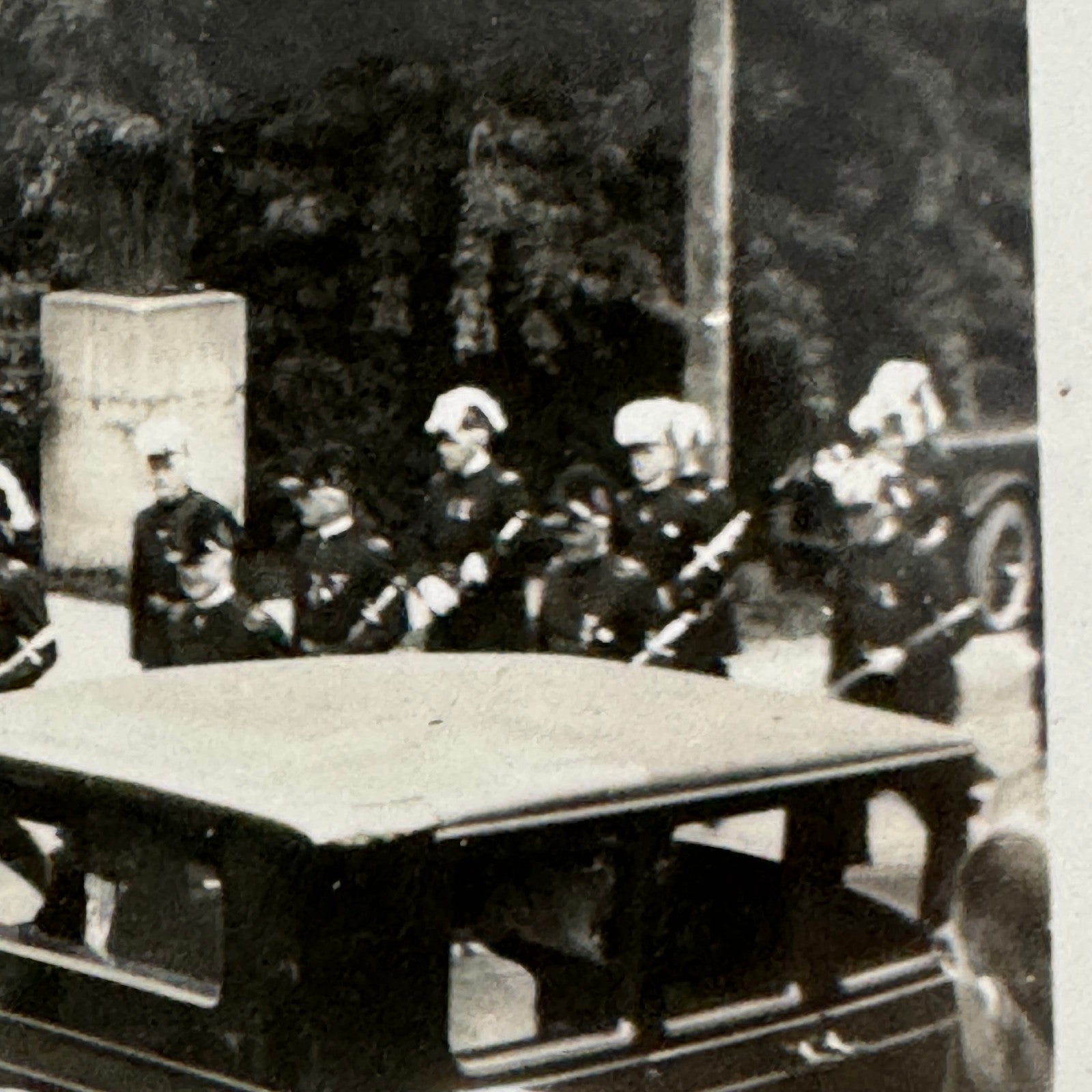 Vintage Car Photo Photograph Print People in Uniform with Automobiles Military