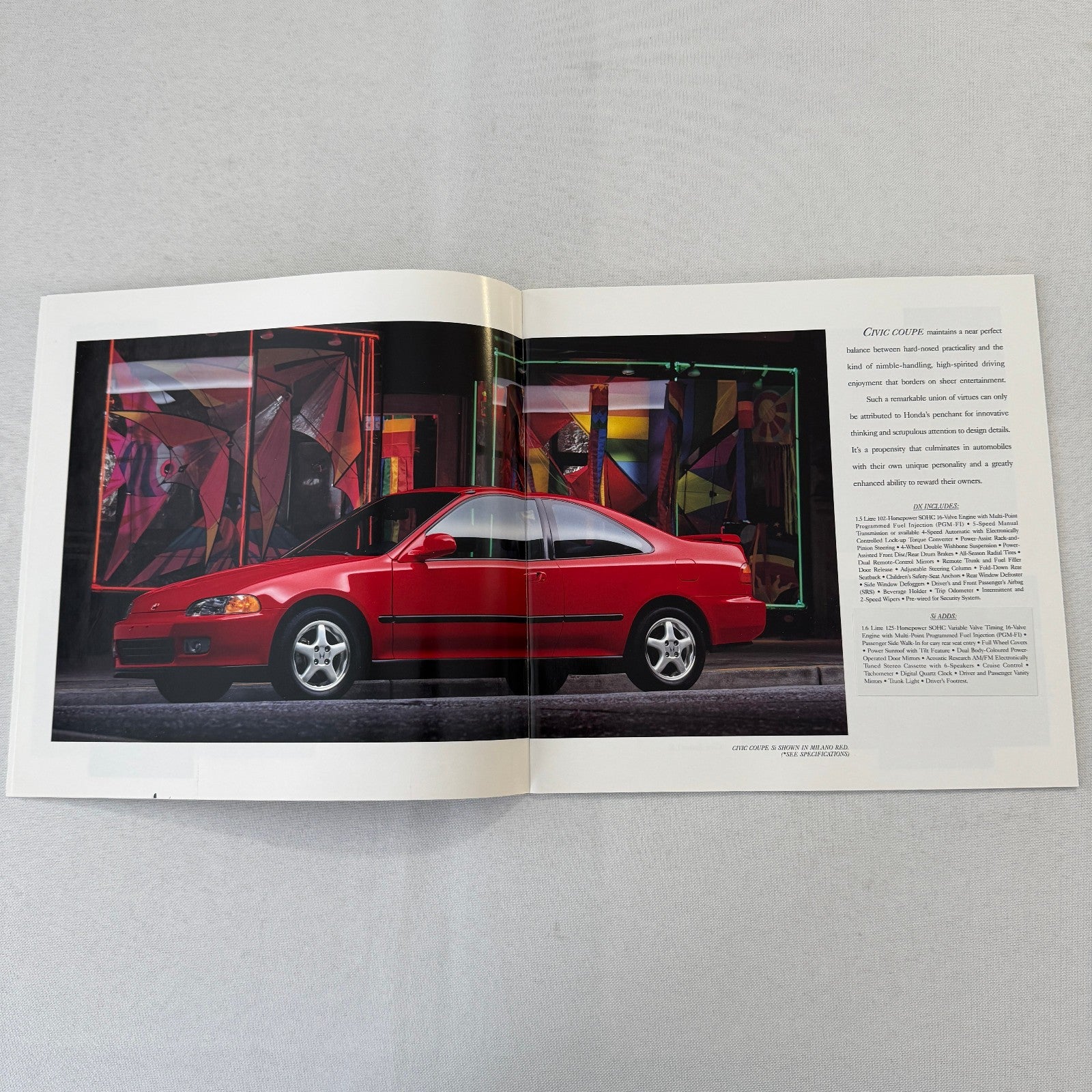 1995 Honda Civic Car Sales Brochure Catalog Hatchback Coupe Sedan Canadian